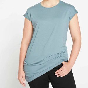 Universal Standard "Genevette" Cap Sleeve Tunic Top w/ Asymmetrical hem